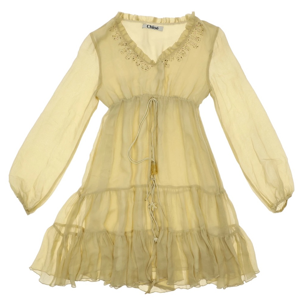 ✨ VINTAGE CHLOÉ Silk Chiffon Baby Doll Dress ✨